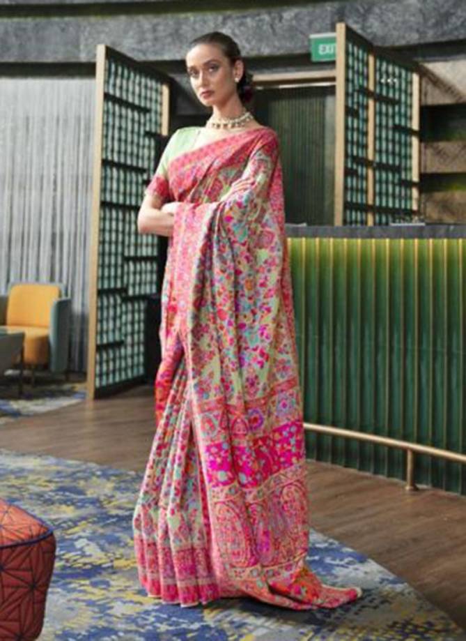RAJTEX KASHMIRA SILK Fancy Latest Designer Heavy Wedding Wear Handloom Weaving Modal Kashmiri Saree Collection